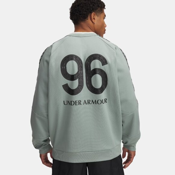 Under Armour Men's 96 Terrace Crew Neck Fleece Sweatshirt Light Green, Size XL - Picture 1 of 11